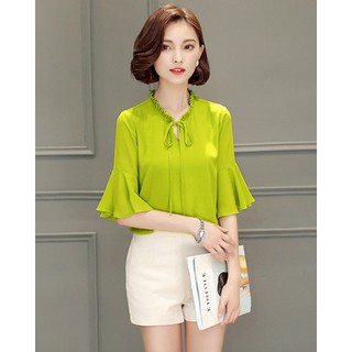 Áo Cổ Nhún Bèo Tay Loe