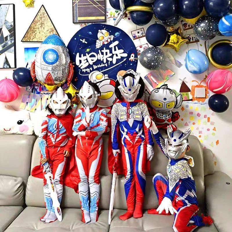 Bộ Áo Liền Quần Hóa Trang Ultraman Tiga Zero Geed Cho Bé Trai