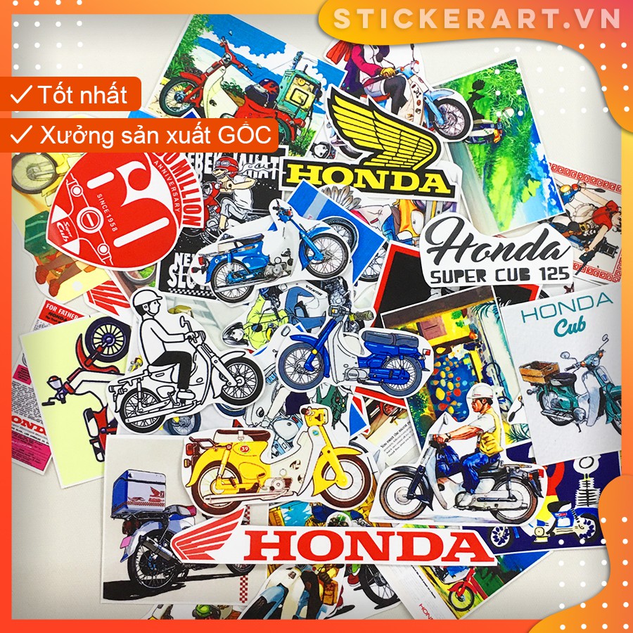 [HONDA SUPER CUB] 45 Sticker chống nước / laptop vali xe mũ bảo hiểm nhà cửa ...