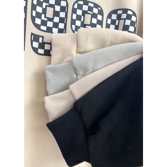 Áo sweater cổ 5p số 1990 chất nỉ bông dày dặn nam nữ | BigBuy360 - bigbuy360.vn