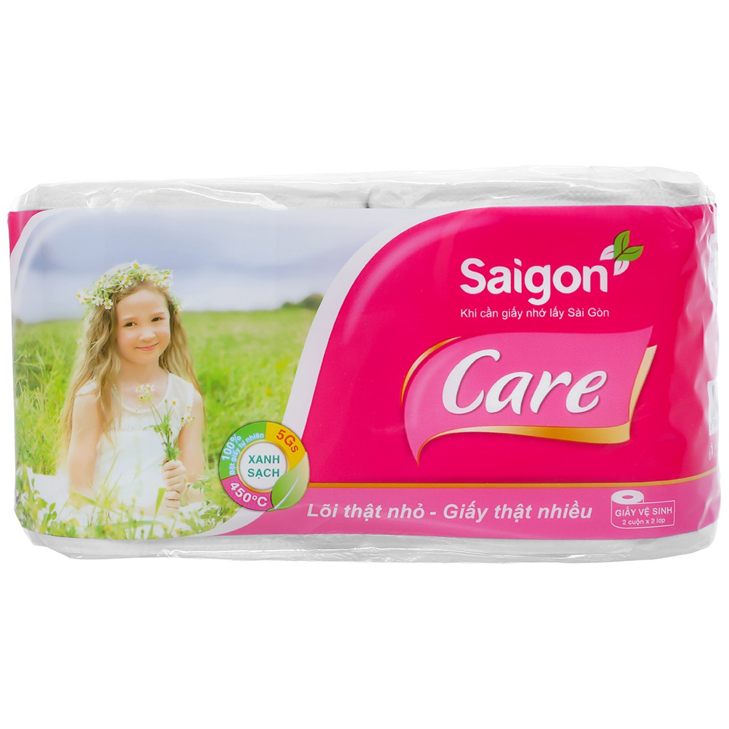 Lốc 10 cuộn giấy vệ sinh Saigon Care có lõi