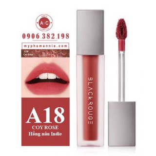 Son Black Rouge Air Fit Velvet Tint A18 Coy Rose – Hồng đất pha nâu
