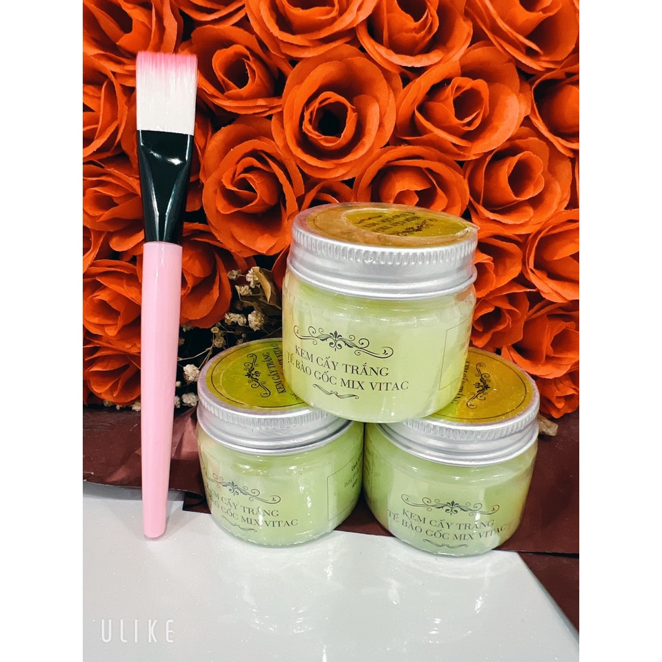 Combo 3 kem cấy trắng tế bào gốc mix vitac tặng thìa