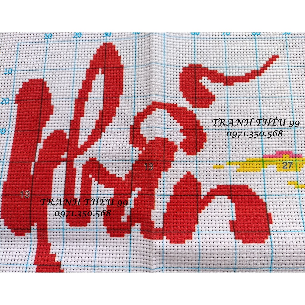 Tranh thêu chữ thập Nhẫn LV3233-42x65cm