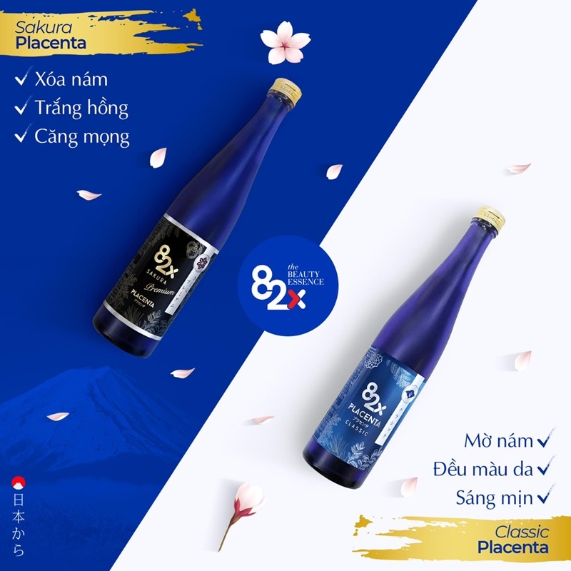 82X PLACENTA SAKURA Premium (DÒNG CAO CẤP) 450.000mg - Nước Uống Đẹp Da Đến Từ Nhật Bản 500ml