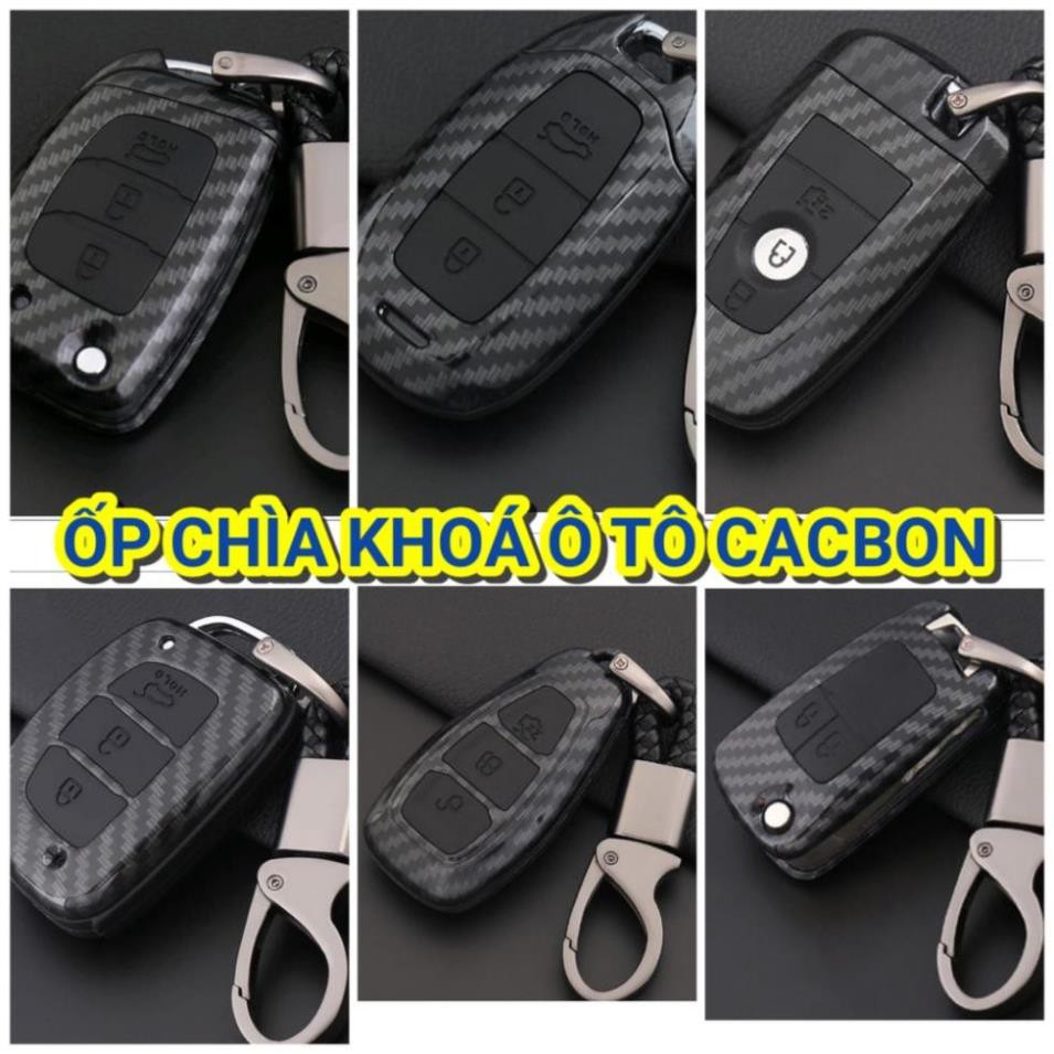 Ốp Chìa Khóa Ô Tô Vân Cacbon Cho Full Các Dòng Xe - Hyundai - Kia - Mazda - Toyota  - Ford - Mitsubishi