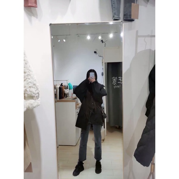 QA40_Quần jean, quần bò cạp cao hai cúc ống suông đứng ulzzang Hàn quốc