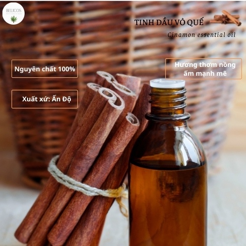 Tinh dầu Vỏ Quế nguyên chất 50ml/100ml - Tinh dầu thơm, khuếch tán, làm nến thơm thiên nhiên