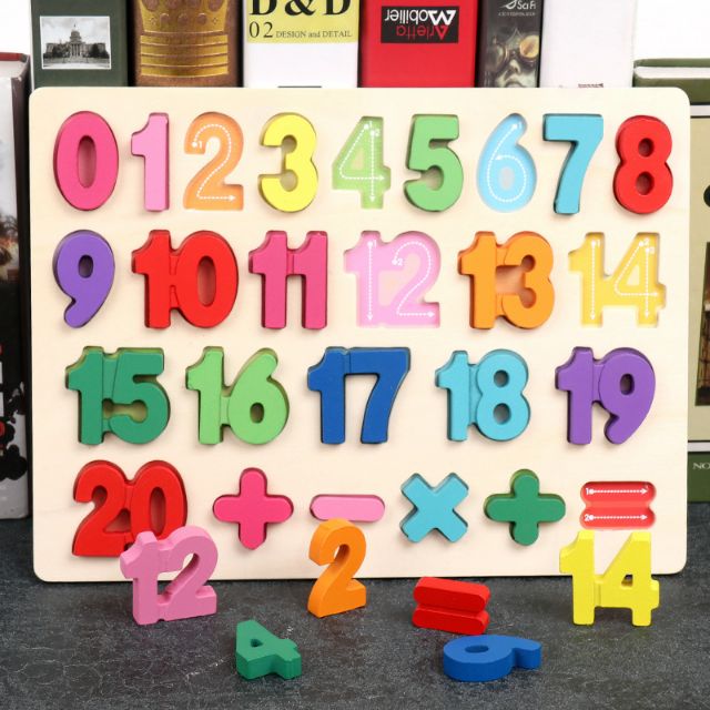 Đồ chơi gỗ cho trẻ học đếm số và chữ cái tiếng Anh