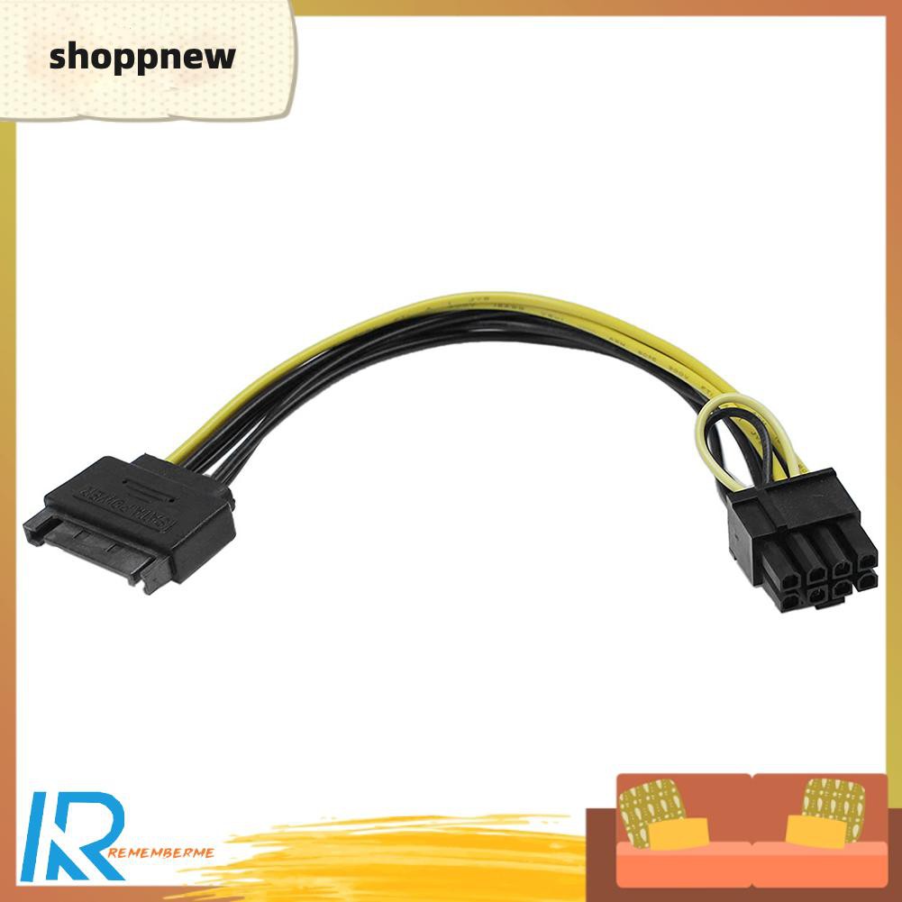 Cáp Chuyển Đổi 8 Inch 15 Pin Sata Sang 8 Pin (6 + 2) Pci-E Cho Card Đồ Họa