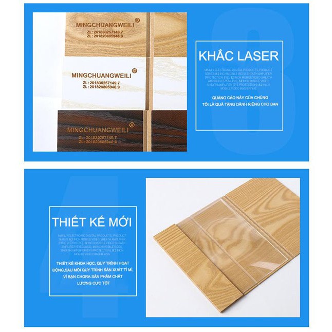 Kính Phóng Đại 3D Phóng To Màn Hình Điện Thoại Vân Gỗ Hiện Đại