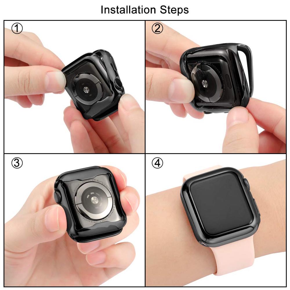 Ốp bảo vệ 360 độ trong suốt thích hợp cho đồng hồ thông minh Apple Watch Series 7 41mm 45mm