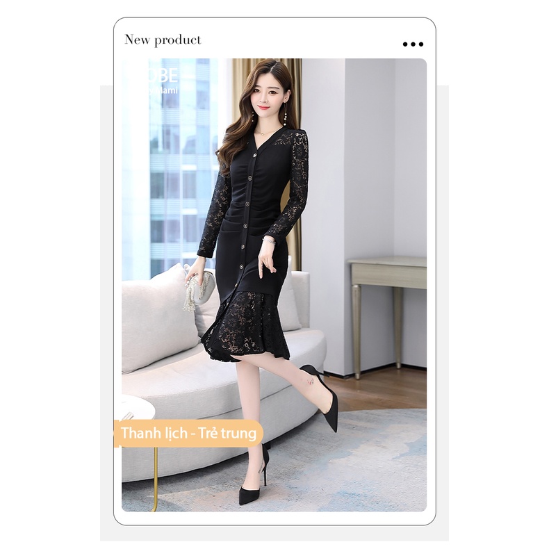 Đầm dự tiệc đuôi cá sang trong bigsize cao cấp phong cách Hàn Quốc HN05 - WB WOMAN &amp; BEAUTY