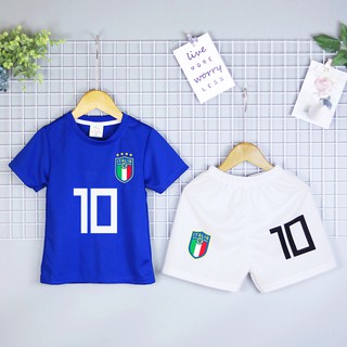 Bộ đồ thể thao trẻ em màu Xanh Dương Italia, siêu thấm hút mồ hôi VK02 (cho bé từ 7 đến 45kg)