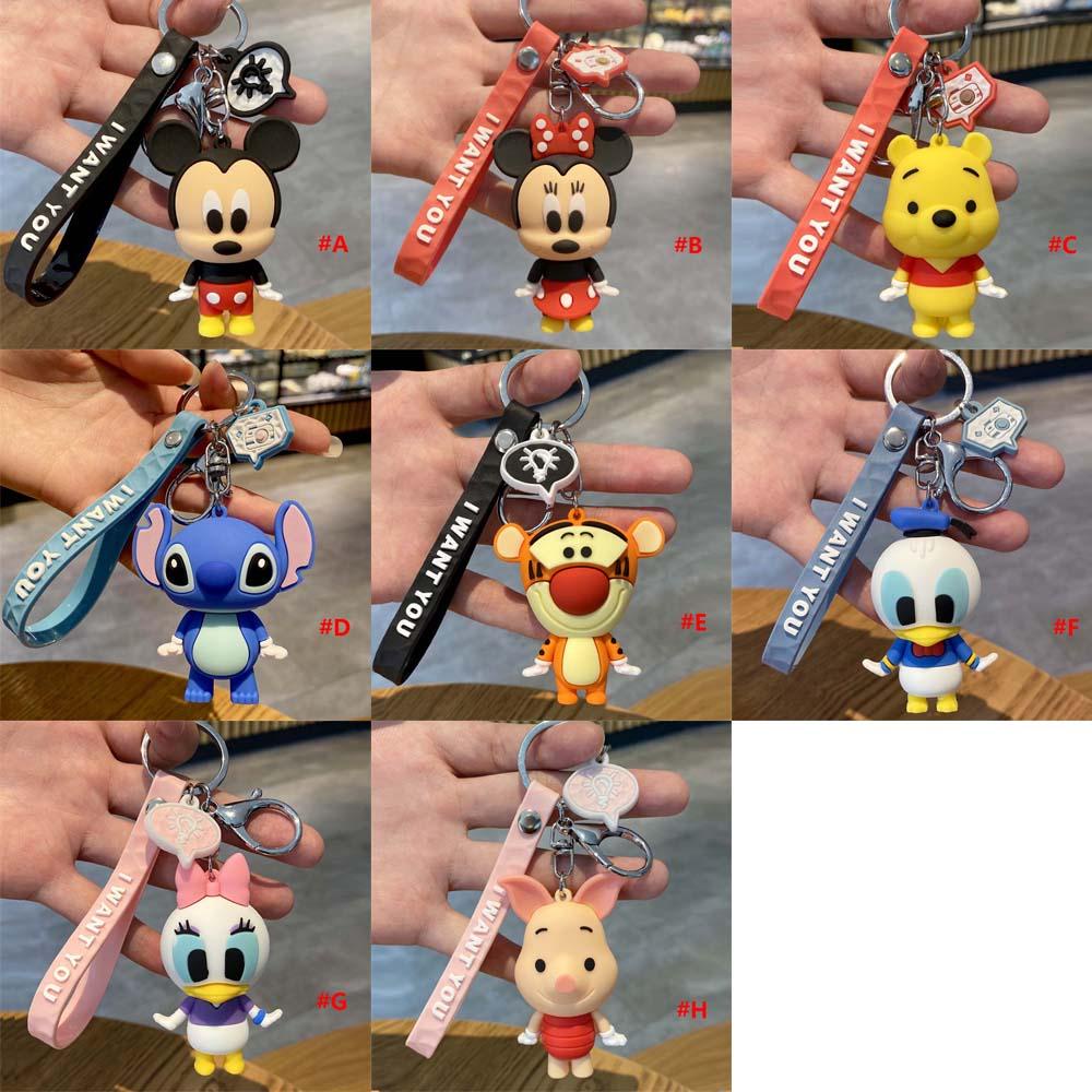 Móc Khóa Hình Chuột Mickey / Minnie / Stitch Đáng Yêu