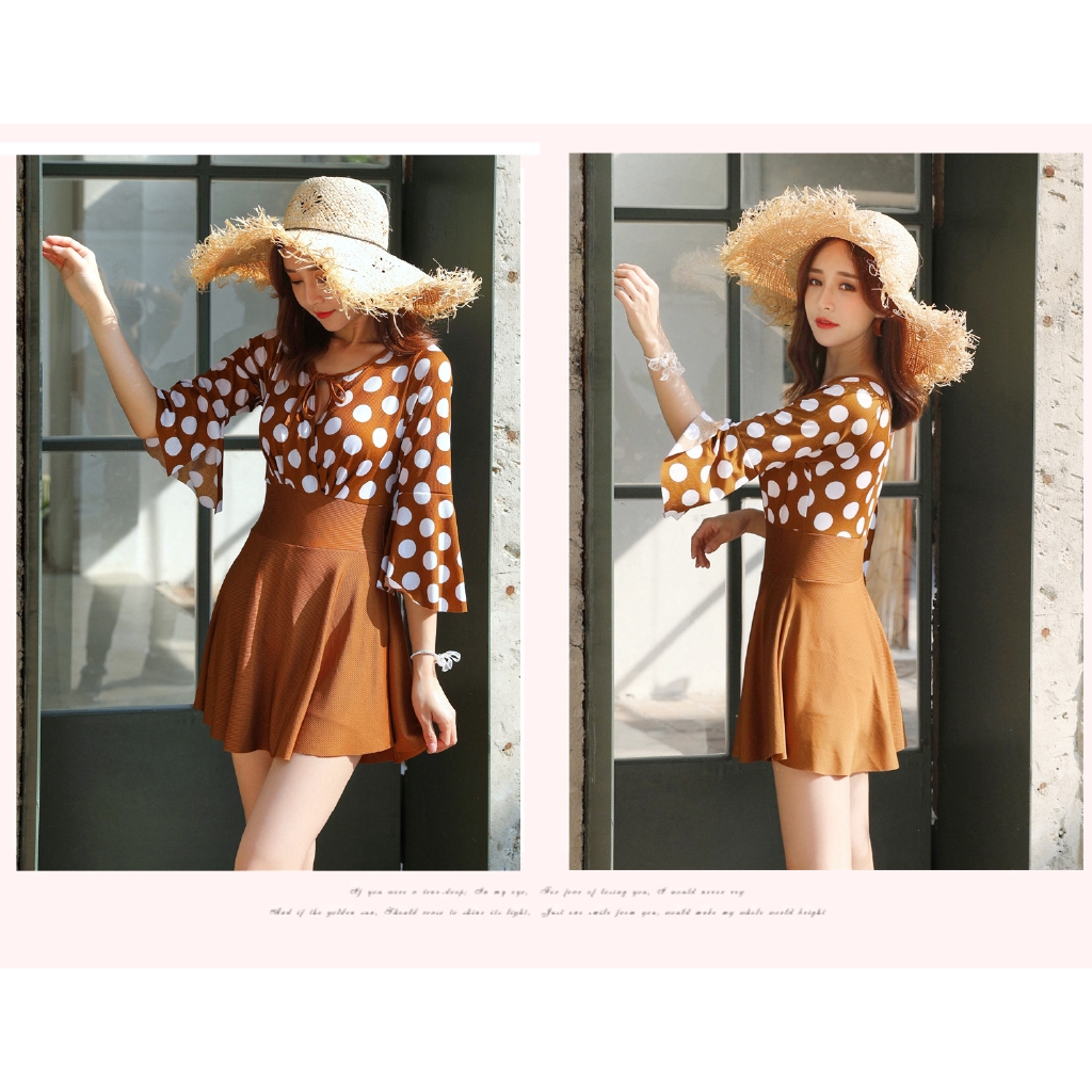 Bộ đồ bơi họa tiết chấm bi phong cách hàn quốc dành cho nữ | BigBuy360 - bigbuy360.vn