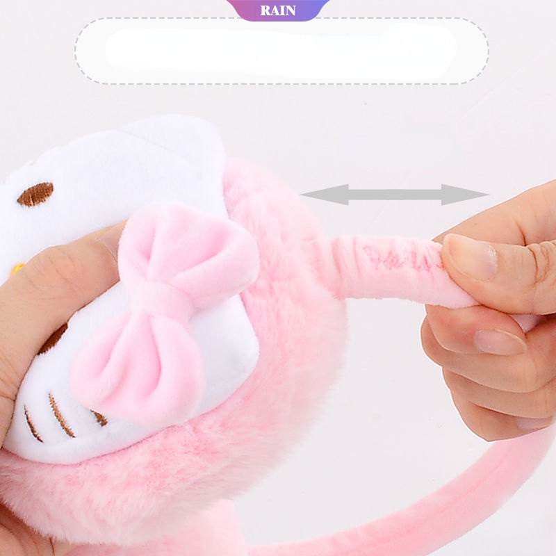 SANRIO Chụp Tai Giữ Ấm Hình Mèo Hello Kitty Dễ Thương Cho Bé