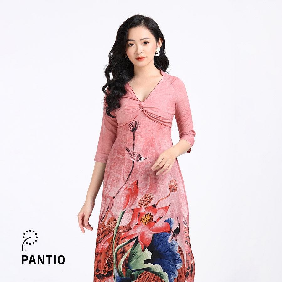 ÁO DÀI Cách điệu hoạ tiết truyền thống BDA50022- PANTIO