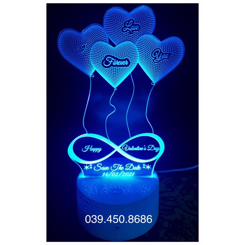 Đèn LED 3D Valentine