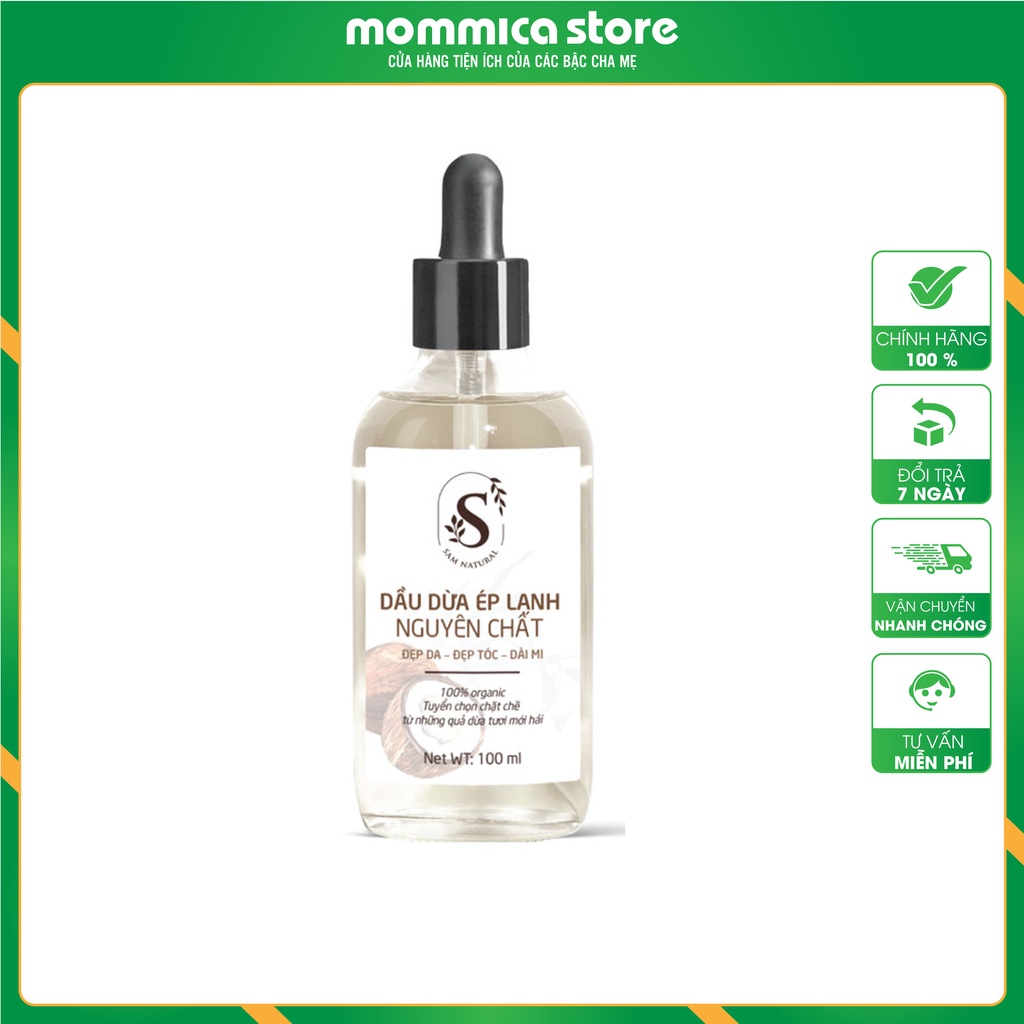 Dầu dừa ép lạnh dầu dừa nguyên chất Sam Natural  Dầu dừa dưỡng da Dầu dừa dưỡng mi Dầu dừa dưỡng tóc