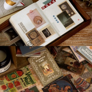 Cuốn 50 miếng giấy note vintage dùng cho journal