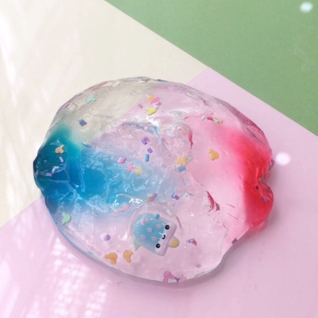 MICKEY’S ICE CREAM SHOP (Clear Slime) Slime keo trong đặc dẻo, đi kèm charm que kem, đồ chơi chất nhờn ma quái