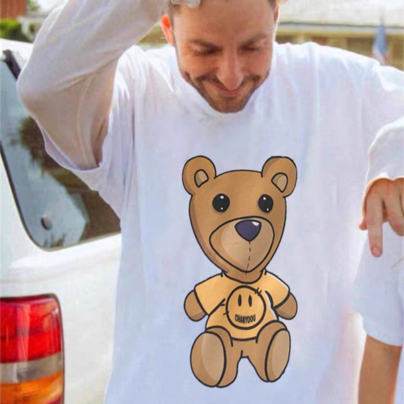 DREW HOUSE 2021ss Smiley Bear Print Justin Bieber The same casual loose short-sleeved T-shirt