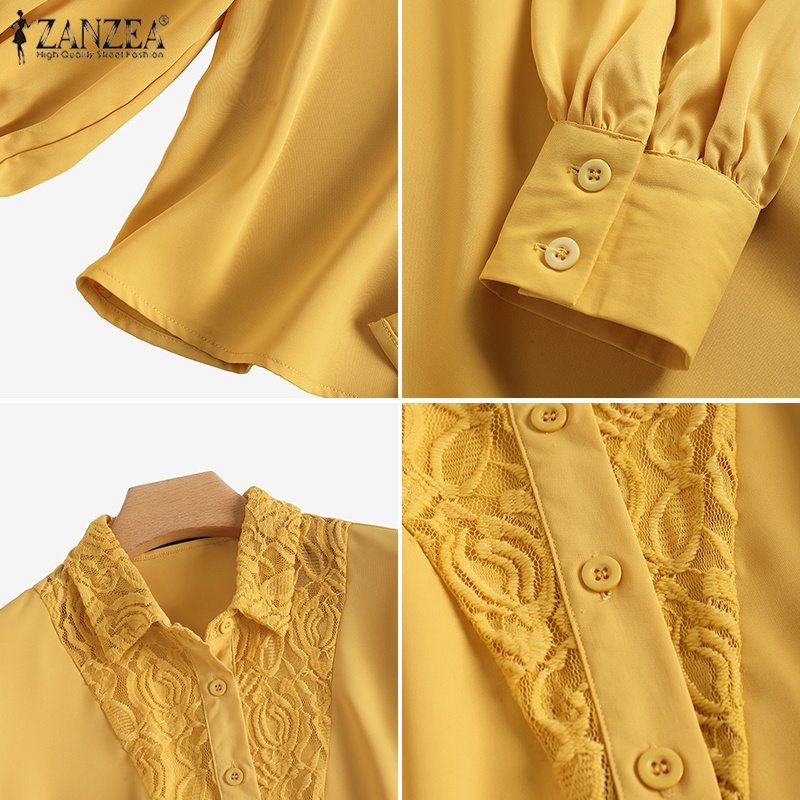 Zanzea Áo Nữ Tay Dài Phối Ren Thời Trang Quyến Rũ