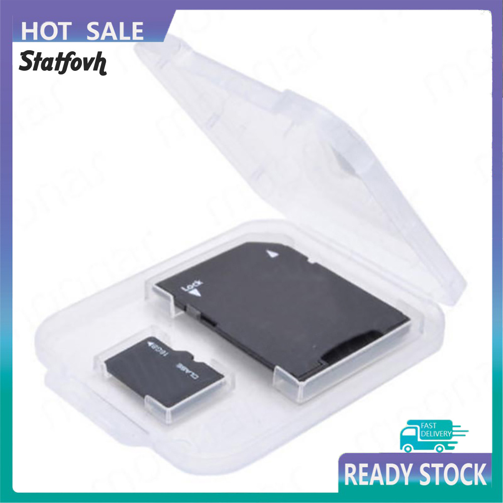 Set 5 Hộp Nhựa Trong Suốt Đựng Thẻ Nhớ Sd Tf Giá Đỡ