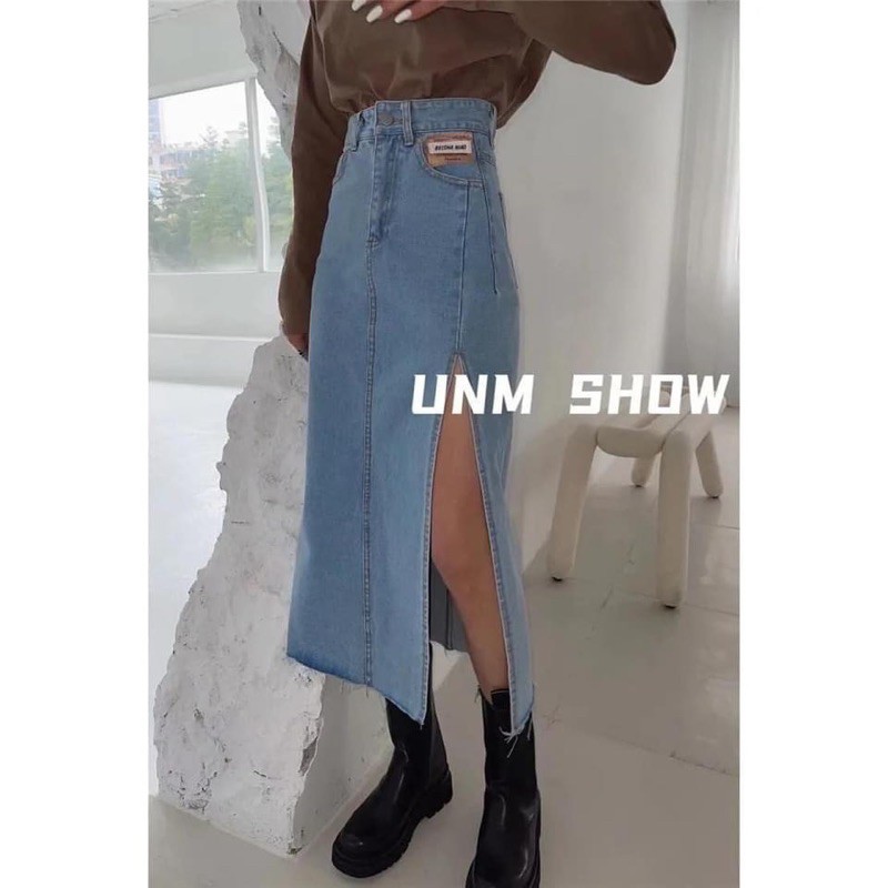 [ SẴN ĐEN S ] Chân váy bò xẻ tà cao hack chân Ulzzang ( Ảnh thật cuối ) | BigBuy360 - bigbuy360.vn