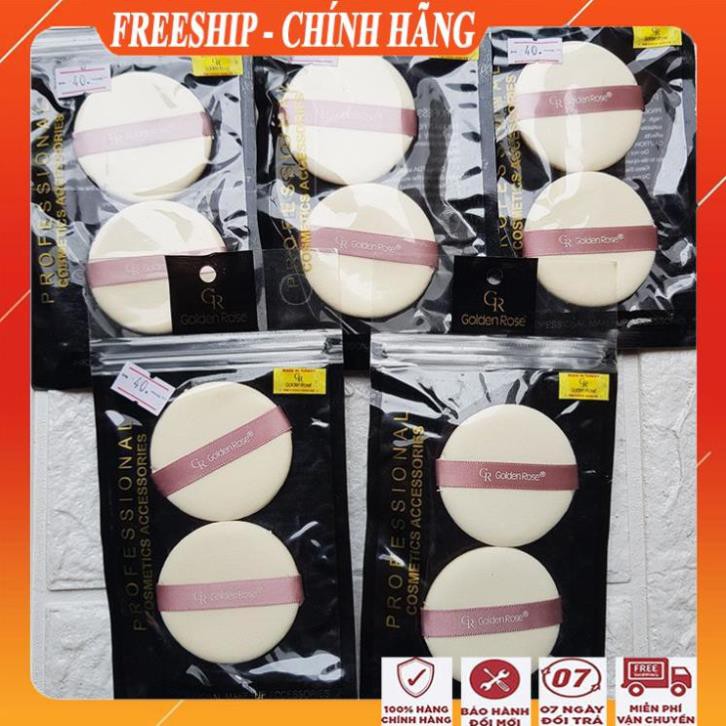 [FreeShip-HÀNG CHÍNH HÃNG] Sét 2 cái Bông mút tán kem nền, lót, BB, CC siêu đẹp/ Bông mút trang điểm cao cấp golden rose