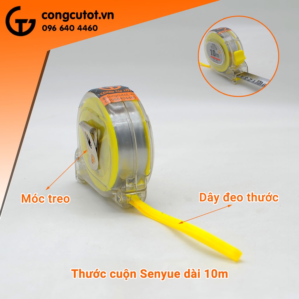 Thước đo độ dài dạng cuộn thép lỗ Senyue 10m