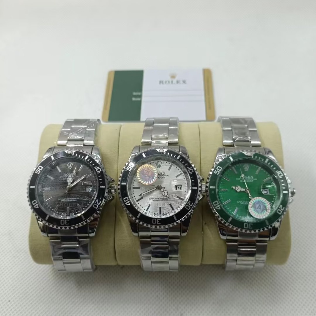 Rolex Đồng Hồ Đeo Tay Thạch Anh Tròn Bằng Thép Silica gel Chống Nước Cổ Điển Sang Trọng Cá Tính Cho Cặp Đôi Xu Hướng Thời Thượng