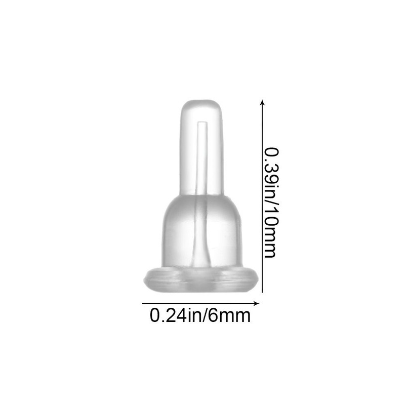 10 Nút Nhét Tai Bằng Silicone Trong Suốt 10x6mm Chống Dị Ứng