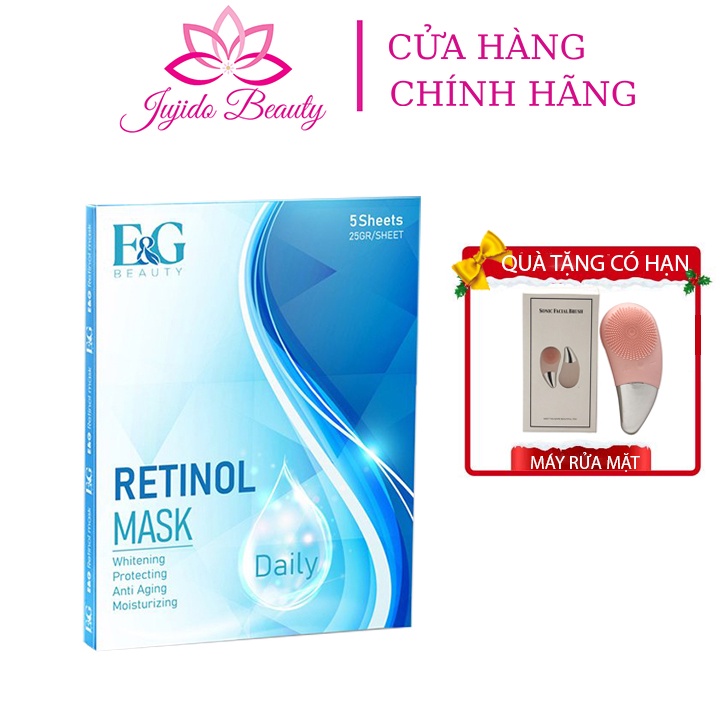 Mặt Nạ Retinol Mask Daily E&amp;G Beauty, Mặt Nạ Dưỡng Da Hàn Quốc Dưỡng Da Căng Bóng Mịn Màng Hộp 5 Miếng