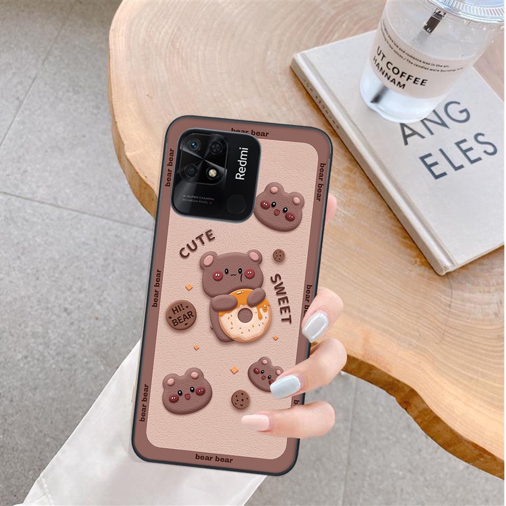 Ốp lưng Xiaomi REDMI 10C in hình Gấu nâu - hồng, Gấu Be@rick  cực CUTE, DỄ THƯƠNG