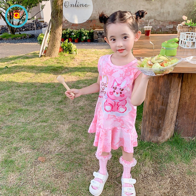 Đầm IQ Angel nhuộm màu phong cách hàn quốc cho bé gái