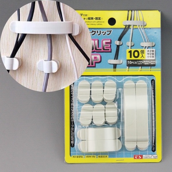 Bộ 10 Giá Đỡ Cố Định Dây Cáp Bằng Nhựa Tiện Dụng