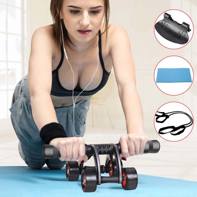 Con Lăn Tập Bụng 4 Bánh Abdominal Wheel lõi thép