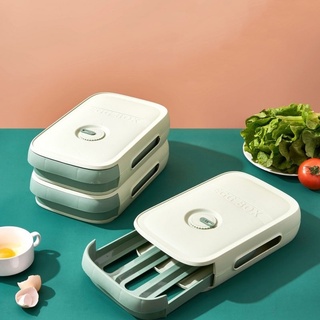 🇻🇳stock ready🇻🇳Home refrigerator fresh egg carton drawer type kitchen storage box with stackable lid with egg roll finishing box🔙COD