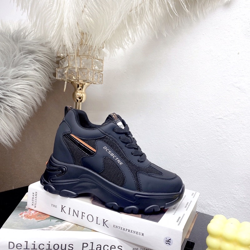 Giày thể thao pha lưới nâng đế hàng cao cấp siêu nhẹ fullbox