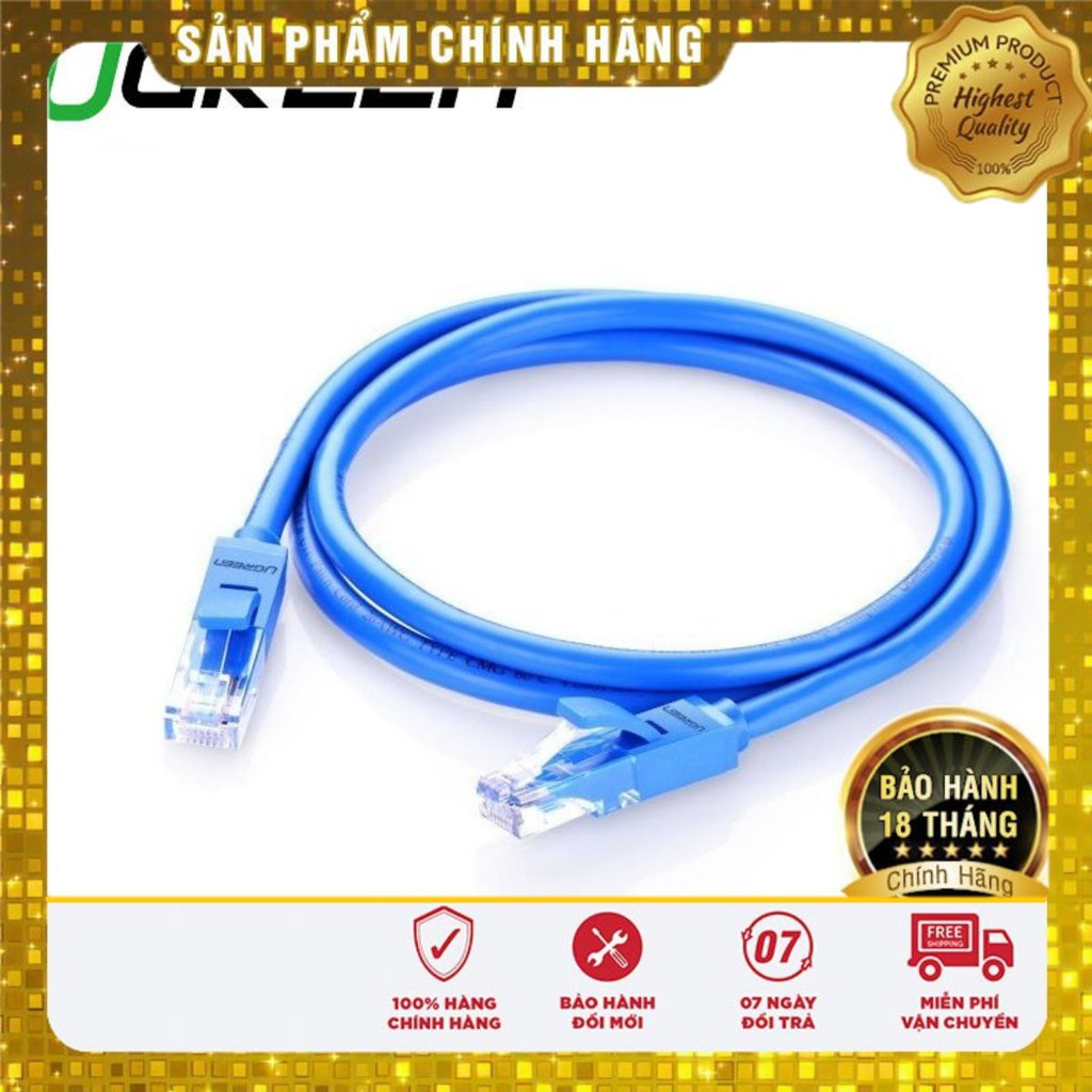 Dây mạng bấm sẵn 2 đầu Cat6 UTP dài 1m - 15m UGREEN NW102 chính hãng