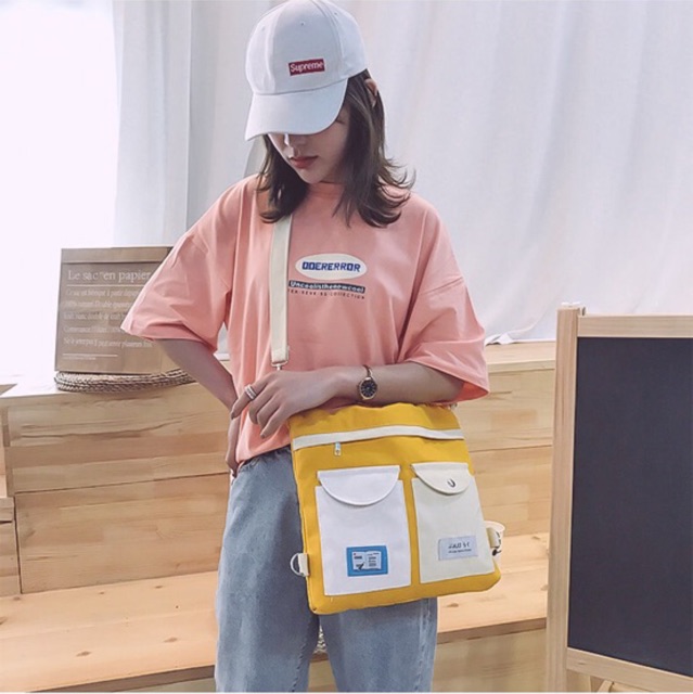 Túi tote 3 in 1 (đeo vai + đeo chéo + balo) ulzzang (có sẵn)