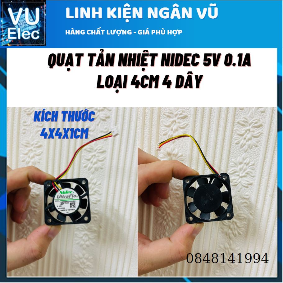 Quạt tản nhiệt NIDEC 5V 0.1A 4x4x1CM