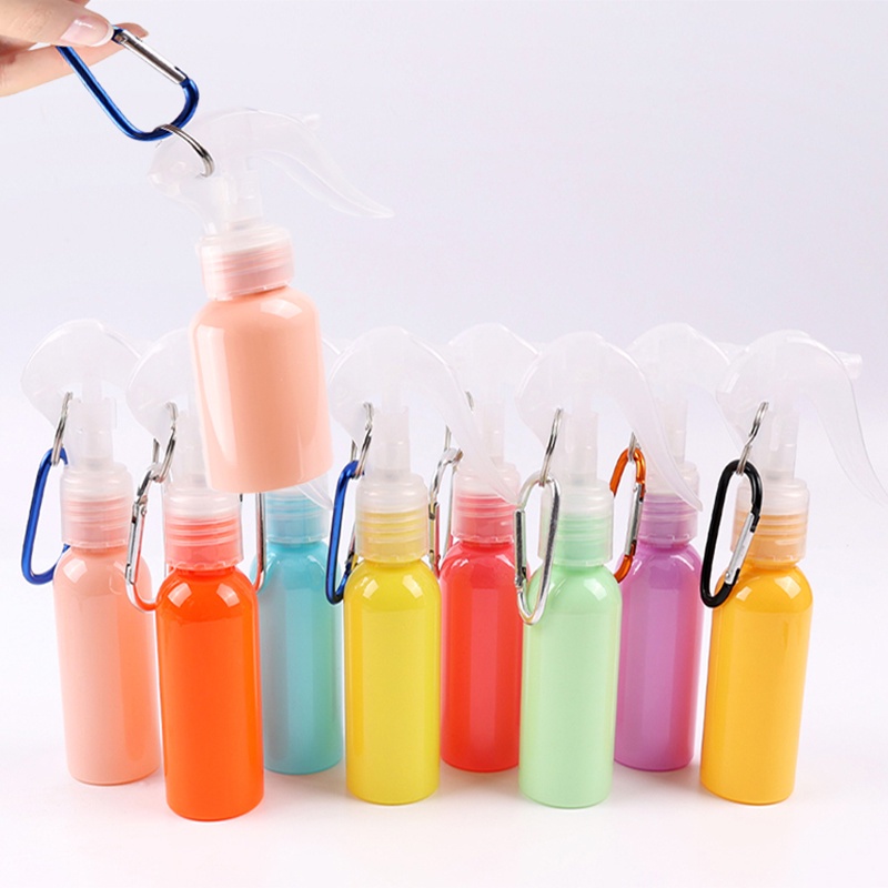 Chai xịt đựng nước hoa rỗng có thể đổ đầy 60ml bằng nhựa có móc khóa nhiều màu nhỏ gọn cho du lịch/dùng ngoài trời