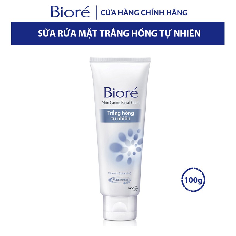 [Mã FMCGMALL - 8% đơn 250K] Sữa Rửa Mặt Trắng Hồng Tự Nhiên Biore 100g