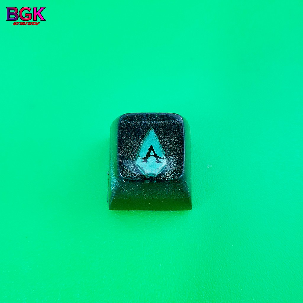 Keycap Lẻ Artisan Logo Green Arrow Của DC SA profile ( keycap resin độc lạ )( Keycap Artisan )