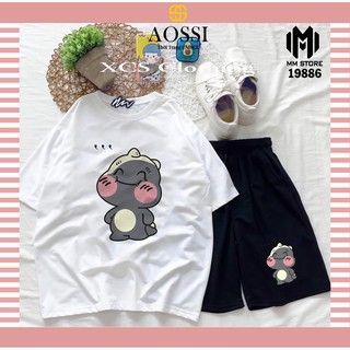 Đồ Bộ Hoạt Hình Unisex KHUNG LONG – Aossi , Set Cartoon, Freesize, Thun Cotton, Nam Nữ Đều Mặc Được