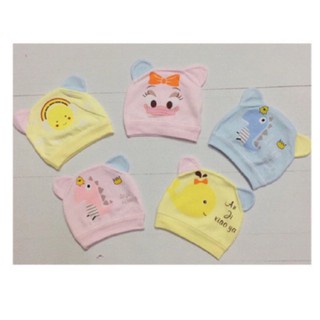 Mũ cho bé sơ sinh, Nón cotton trùm đầu cho bé sơ sinh