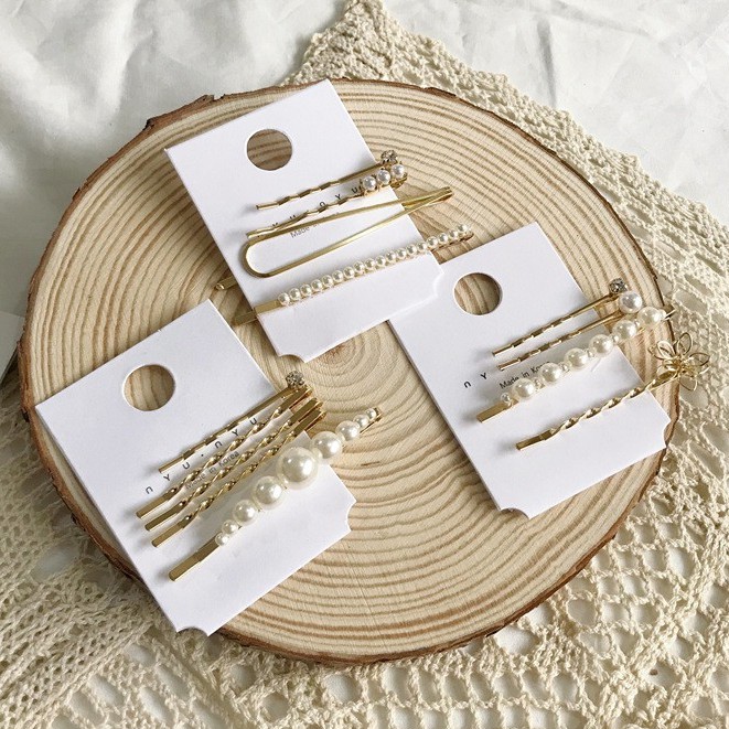 Set cặp tóc gắn ngọc Rhinestone tinh tế, thanh lịch _C148